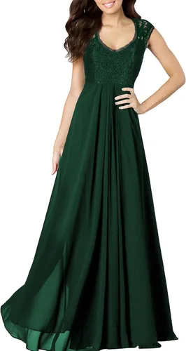 Vista 3 de Miusol - Vestido de mujer casual con cuello en V, sin mangas, estilo vintage, para boda, maxi vestido.