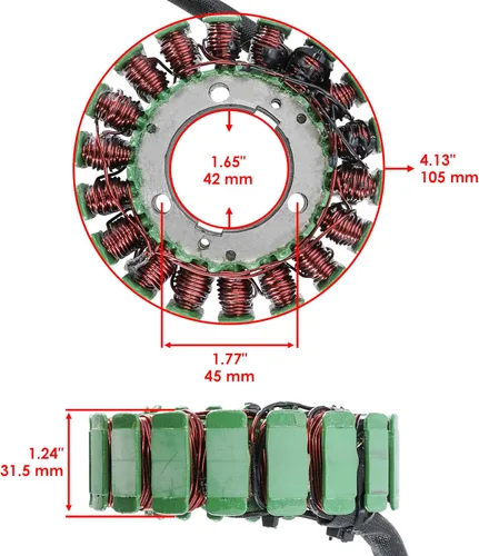 Vista 2 de caltric Estator & Regulator Rectifier Fits Yamaha FZ6 fzs6 fz600 fz-600 2004 – 2009