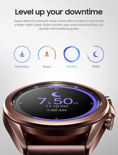 Vista 6 de Samsung Galaxy Watch 3 (1.614 pulgadas, GPS, Bluetooth) Reloj inteligente bronce místico (versión de EE. UU., ) (renovado)