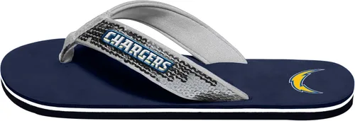 Vista 5 de FOCO Womens NFL Team Logo Sequin Strap Sandals Flip Flops