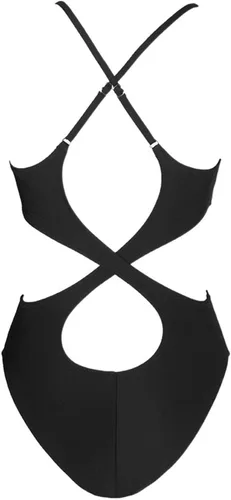 Vista 5 de Back One-Piece Swimsuit Women Solid Black Sexy V-Neck Monokini Swimwear Bathing Suits Beachwear