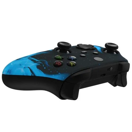 Vista 5 de Wireless Controller for Microsoft Xbox Series XS & Xbox One - Custom Soft Touch Feel - Custom Xbox Series XS Controller (Blue Fire)