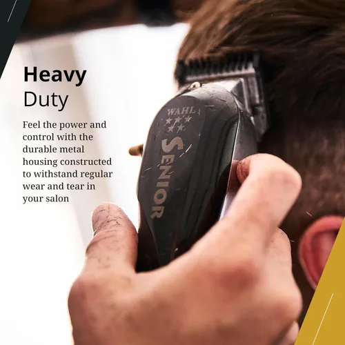 Vista 4 de Wahl Professional 5 Star Senior Clipper, motor V9000, palanca cónica ajustable, incluye 3 guías de corte