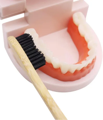 Vista 4 de Cepillo de dientes de bambú extra duro, 8 piezas de un paquete de cerdas firmes cepillo de dientes súper duro