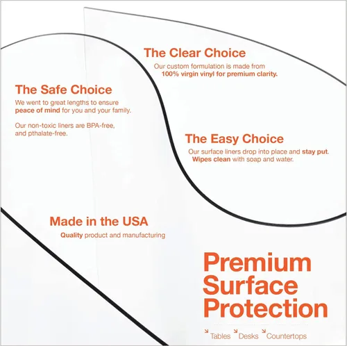 Vista 4 de Protector de mesa transparente, fabricado en EE. UU., seguro, redondo de 12 pulgadas (2 unidades), vinilo ultra suave de 2 mm de grosor, tapete