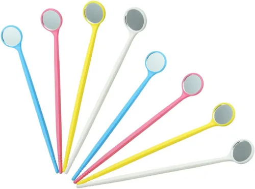 Espejo dental desechable, 100 unidades de cuidado bucal, limpiador de dientes de boca, removedor de placa de hilo dental, blanqueamiento dental para