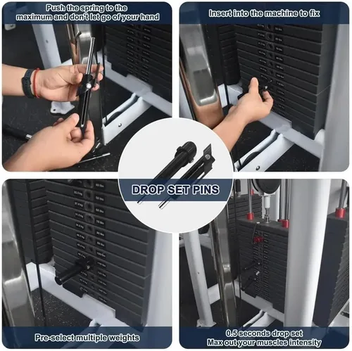 Vista 3 de CAHI Juego de 2 pines de apilamiento automático de disminución y reducción de peso para uso de gimnasio, accesorios de gimnasio