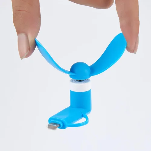 Vista 3 de Mini ventilador de teléfono celular, 6 paquetes de ventiladores 2 en 1 para teléfonos móviles compatibles con iPhone/iPad/Android Smartphone/Tablet