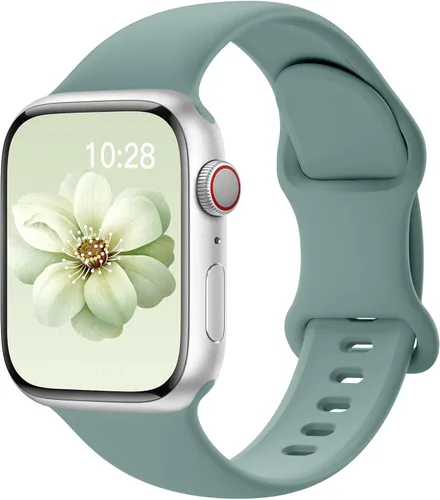 Vista 20 de SuperNaNa - Correa de silicona deportiva compatible con bandas de Apple Watch de 40mm 38mm 41mm 44mm 45mm 42mm 49mm, unisex, correa de muñeca
