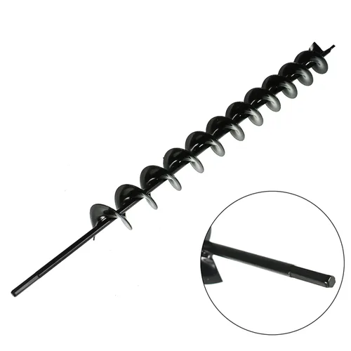 Vista 5 de Taladro de tierra broca de taladro de 24 pulgadas de largo y 2 pulgadas de ancho, maceta repetitiva, taladro de cormo, poste o excavadora