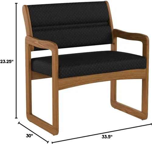 Vista 60 de Wooden Mallet Valley Bariatric Guest, Silla base de trineo, roble mediano