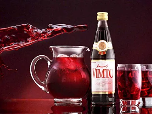 Vista 2 de Concentrado de jarabe de frutas con sabor a fruta cordial para bebidas y té, 1 botella de vidrio de 25 onzas líquidas. Compatible con jugo VIMTO