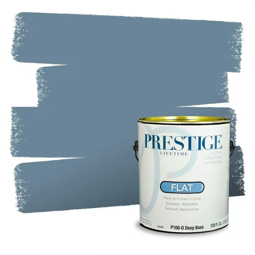 Vista 226 de Prestige Paints - Pintura exterior e imprimación en uno, 1 galón, plano, coincidencia comparable con Behr Misty Isle, P500-N-MQ5-62