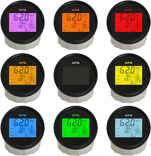 Vista 3 de ELING Universal Autometer 3.346 in Digital GPS Velocímetro ODO Gauge 12V 24V con GPS Sensor de Velocidad para Motocicleta Coche (Negro+Negro)