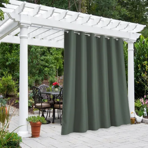 Vista 187 de NICETOWN Cortinas para Exteriores para Patio Impermeables de 84 pulgadas de Largo 2 Paneles, Cortinas de Privacidad para Exteriores con Aislamiento