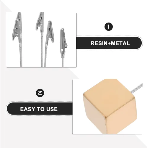 Vista 3 de NUOBESTY 10pcs Cube Base Memo Clip Holder - Table Number Place Card Holder with Alligator Clasp for Displaying Photos Name Cards Paper Notes for