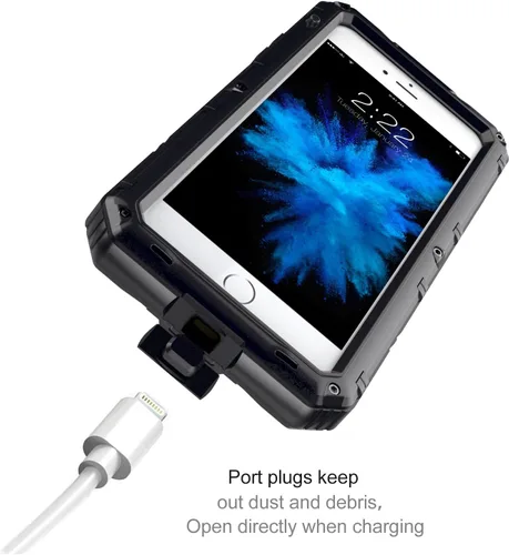 Vista 8 de Mitywah Funda impermeable compatible con iPhone 7 / iPhone 8, resistente y duradera, carcasa protectora de cuerpo completo, protección de pantalla