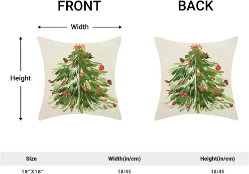 Vista 2 de AEIOAE Juego de 2 fundas de almohada de árbol verde acuarela de 18 x 18 pulgadas, almohadas decorativas de bosque natural, fundas de almohada