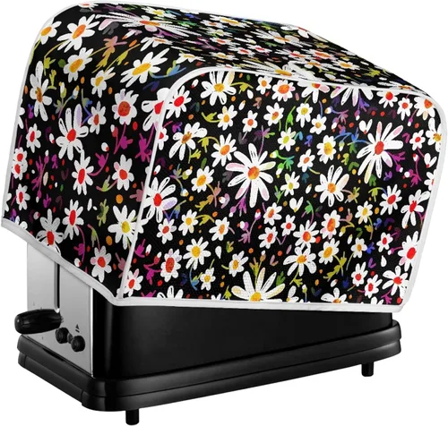 Vista 5 de Dreaweet Cubierta abstracta para tostadora de margaritas, protección contra el polvo, cubierta para hacer pan, resistente a las manchas, lavable a