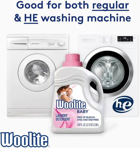 Vista 9 de Woolite Detergente para ropa de bebé, 66 cargas, líquido hipoalergénico, HE y estándar, lavado a mano, el embalaje puede variar, 100 onzas