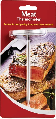 Vista 5 de HIC Kitchen Termómetro para carne asada, apto para horno, cara grande de 2 pulgadas de fácil lectura, vástago de acero inoxidable y carcasa