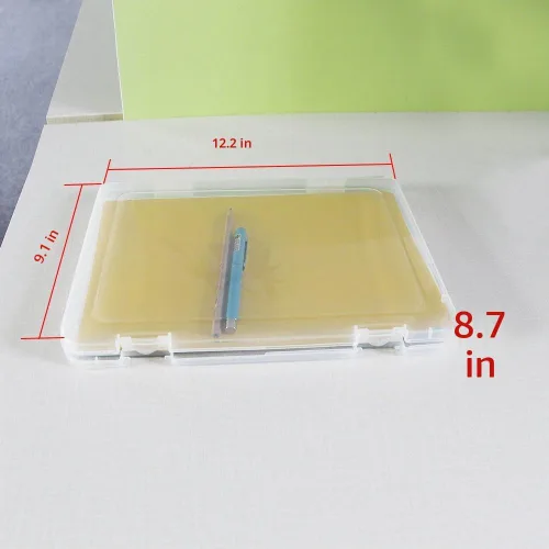 Vista 2 de Caja de archivos portátil A4, caja de plástico transparente, protector de papel para documentos, organizador de papel de escritorio, estuche 1 unidad