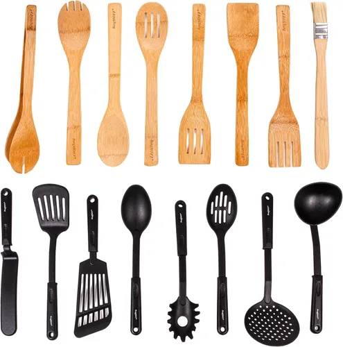 Vista 5 de BergHOFF Studio - Juego de utensilios de cocina de 29 piezas, asa ancha, lazo para colgar, uso diario