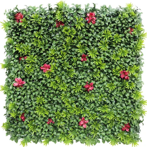 Vista 29 de E&K Panel de valla de plantas artificiales de 20 x 20 pulgadas, hojas sintéticas, césped, panel de privacidad para interiores y exteriores