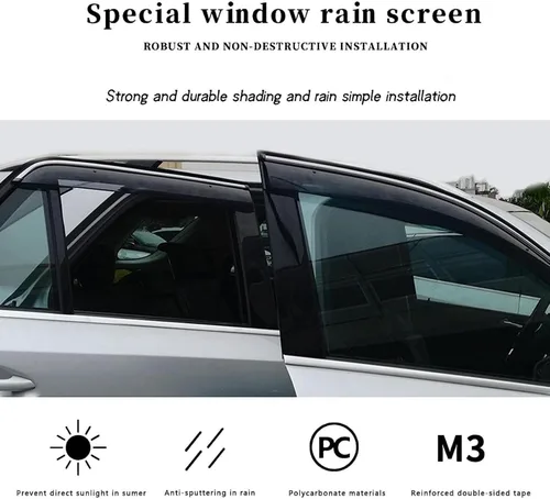 Vista 3 de Protector de lluvia para automóvil, para B-M-W Serie 7 2015-2022, protectores de lluvia para ventana de automóvil, protector de lluvia para ventana