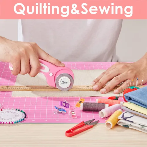 Vista 4 de HEADLEY TOOLS Alfombrilla de corte autocurativa de 18"x24" engrosada, A2 Alfombrilla de corte rotatoria para costura de manualidades, tabla de corte