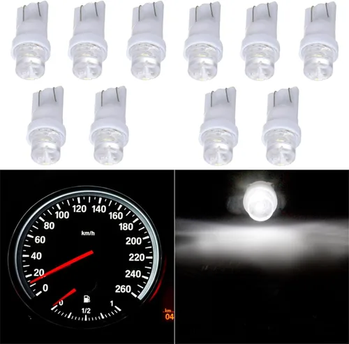 Vista 3 de Paquete de 10 bombillas LED blancas T10 168 194 para panel de instrumentos, tablero de luz de difusión