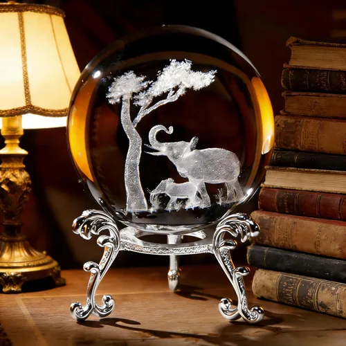 Vista 8 de Figuritas de dragón de bola de cristal de láser 3D pisapapeles con soporte de vidrio de cristal de regalo vskikris