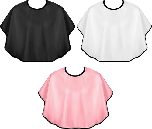 Vista 7 de 3 capas de maquillaje para clientes, baberos de salón de belleza, bata corta para clientes, delantal ligero para barba, tinte para cabello, capa