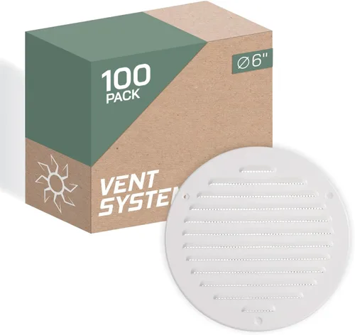 Vista 55 de Vent Systems – 3.35 x 9.84 pulgadas (interior) rejilla de ventilación de aire rectangular de metal blanco para alero, cubierta de rejilla, deflector