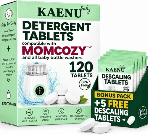 Tabletas detergentes para lavar botellas, 120 unidades + 5 tabletas descalcificantes