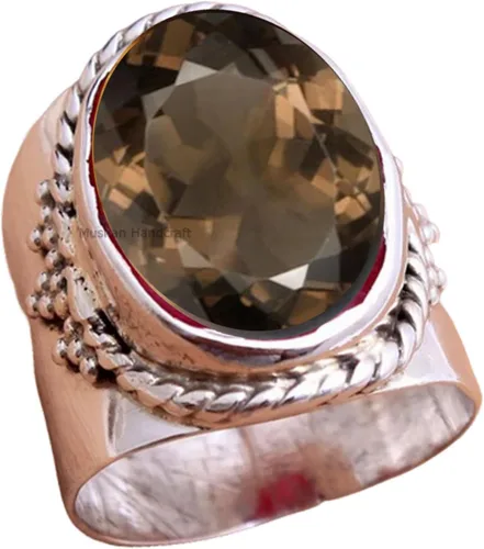 Vista 22 de Anillo de plata de ley 925 con piedras preciosas ovaladas auténticas, hecho a mano, hermoso regalo de Navidad para ella