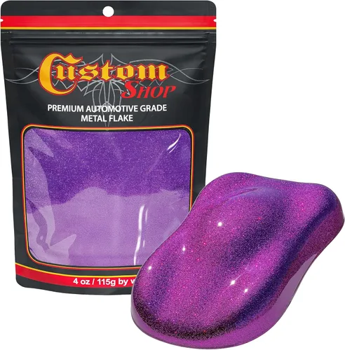 Vista 43 de Custom Shop - Plata a arco iris- 4 onzas de microescamas holográficas de metal de 0.004 pulgadas de tamaño de 100 micrones - Resistente a los rayos