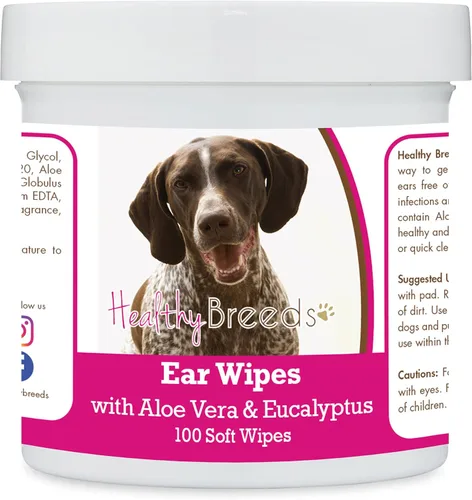 Vista 152 de Healthy Breeds Shih Tzu Toallitas de limpieza de oídos con aloe y eucalipto para perros, 100