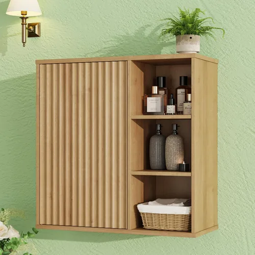 Vista 16 de FiveWillowise Armario de pared de baño, botiquín de granja con puertas de granero y estantes ajustables, gabinete de pared de cocina de 24 pulgadas