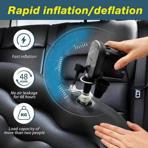 Vista 5 de Colchón de aire para SUV, cama de campamento, colchón de automóvil, asiento trasero, portátil, plegable, cama de aire para automóvil, SUV