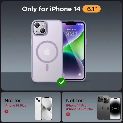 Vista 215 de Miracase - Funda magnética para iPhone 13 de 6.1 pulgadas (compatible con MagSafe) (con 2 protectores de pantalla), protección de grado militar