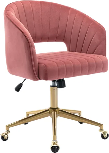 Vista 14 de Silla de oficina para el hogar, silla giratoria de terciopelo para escritorio, sillón de acento tapizado, sillas modernas capitoneadas con base