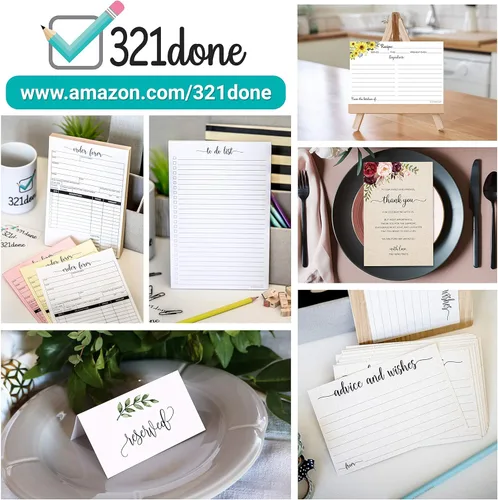 Vista 5 de 321Done Greenery - Tarjetas de lugar, fabricadas en Estados Unidos, 3.5 x 2, tarjetas de tienda de campaña en blanco para nombres, mesa de comida