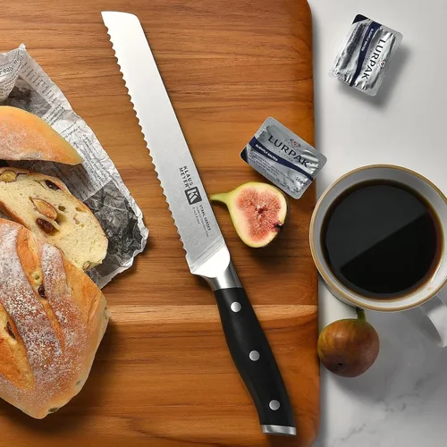 Vista 7 de Klaus Meyer Stahl Juego de Bloques de Cuchillos de Acero Alemán Exclusivo de Alto Carbono de 19 Piezas (Negro)