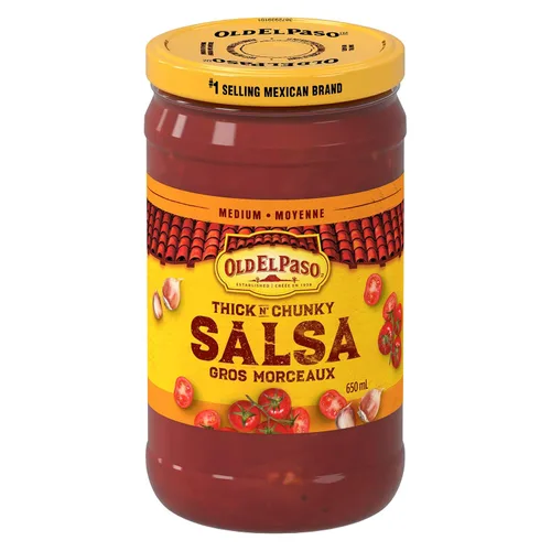 Vista 7 de Old El Paso Salsa mediana gruesa y gruesa, 22.0 fl oz/22 onzas, {Importada de Canadá}