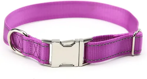 Vista 9 de Love Dream Collar reflectante para perro con hebilla de metal, collar de nailon ajustable de seguridad con hebilla de liberación rápida resistente