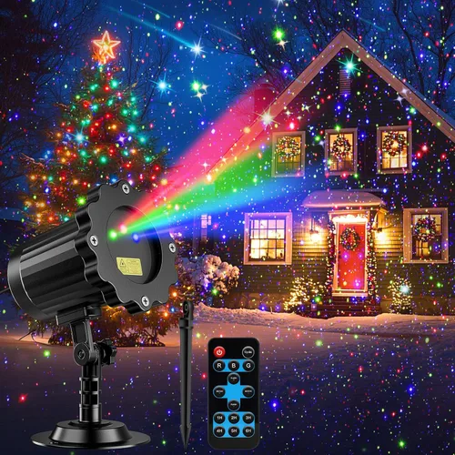 Luces de proyección láser navideñas al aire libre más brillantes, impermeables RGB con 3 colores de Gypsophila, luces titilantes en movimiento,