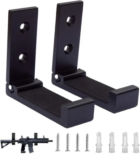 GuRK Ganchos para pistolas, estantes plegables para interior con relleno, excelente para colgar o almacenar cualquier pistola larga, escopeta,