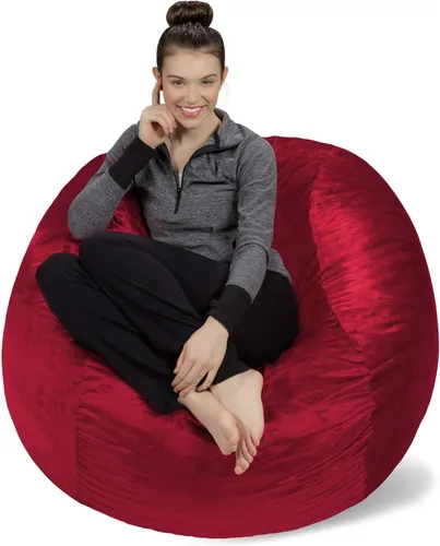 Vista 7 de Sofa Sack - Sillón puff de 3 pies, color cinabrio, solo funda