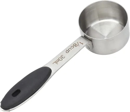 Vista 6 de Cuchara de café de 1/8 taza de 1.0 fl oz, taza medidora de café de acero inoxidable, cucharada de medición con mango cómodo, para café en grano